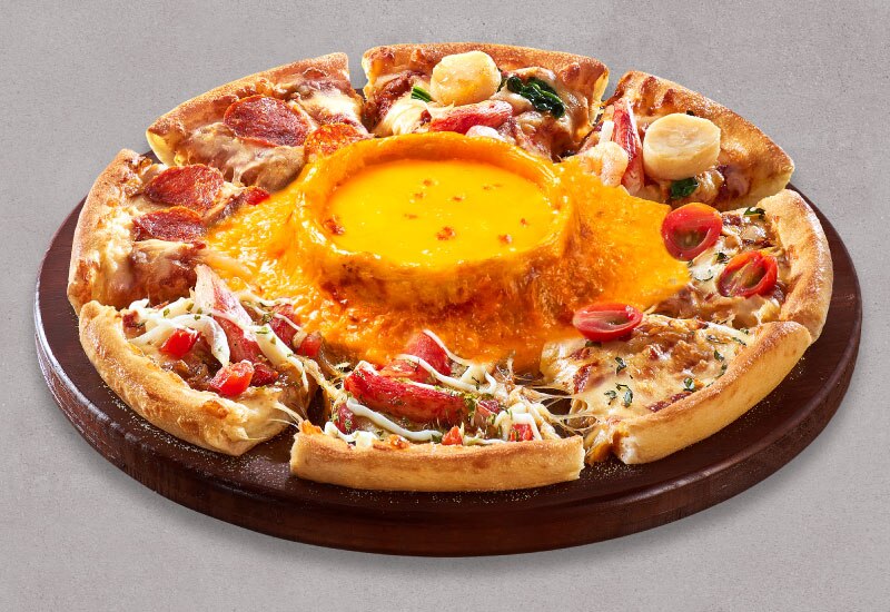 Signature Seafood Quattro Volcano pizza